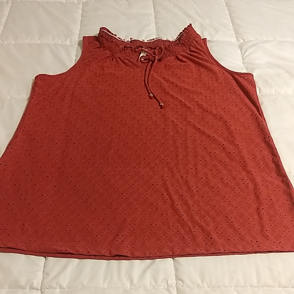 EYELET SUMMER TOP, EUC